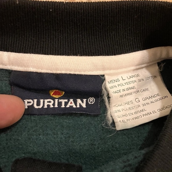 Vintage 90s Puritan Rugby Style Colorblock Sweatshirt Mens L USA Prep - Picture 3 of 9
